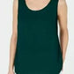 Blusa feminina Alfani sem mangas com decote redondo, verde escuro, tamanho médio