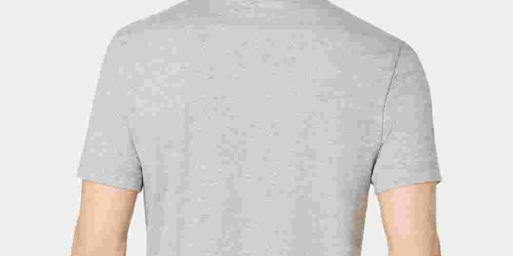 Camiseta masculina Club Room de algodão com bolso, cinza, tamanho pequeno