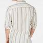 Camisa listrada masculina com botões Francis da INC International Concepts, bege-cáqui, tamanho extra pequeno