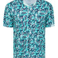Camisa polo masculina Attack Life By Greg Norman com estampa coral, azul, tamanho médio