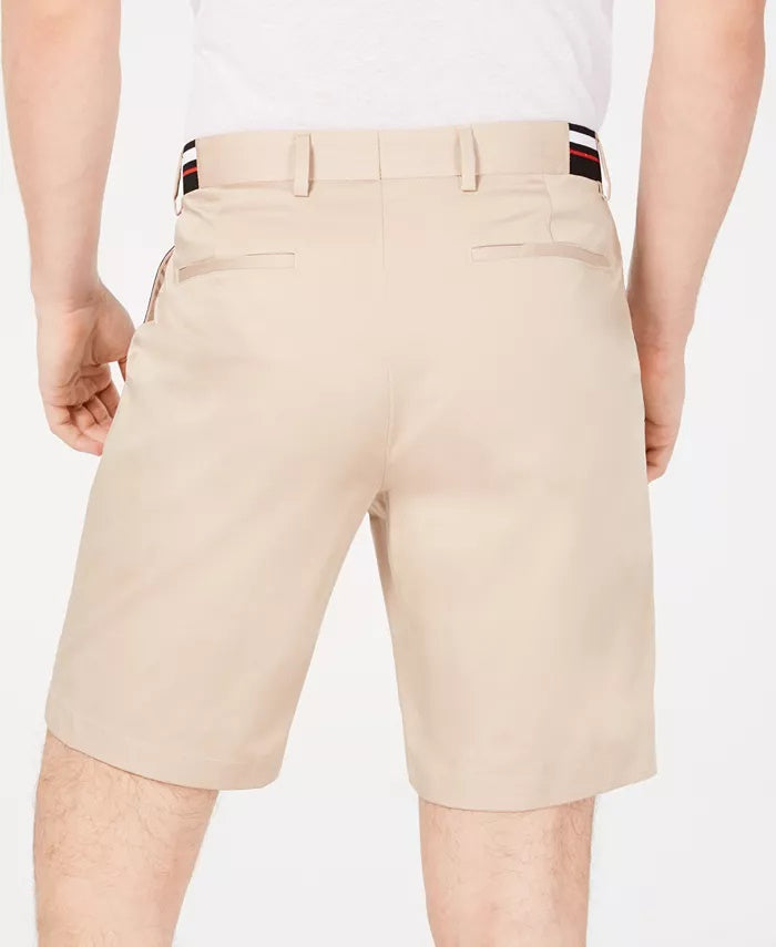Shorts de cetim com detalhes listrados elásticos masculinos INC International Concepts, bege, tamanho 29 REG