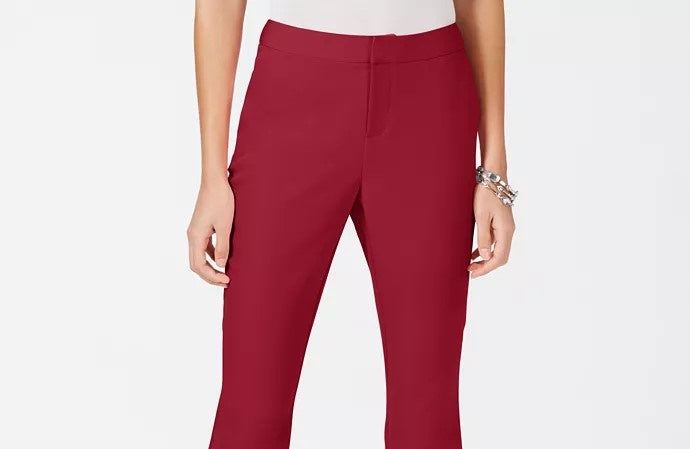 Calça feminina cropped reta INC International Concepts vermelha tamanho 18