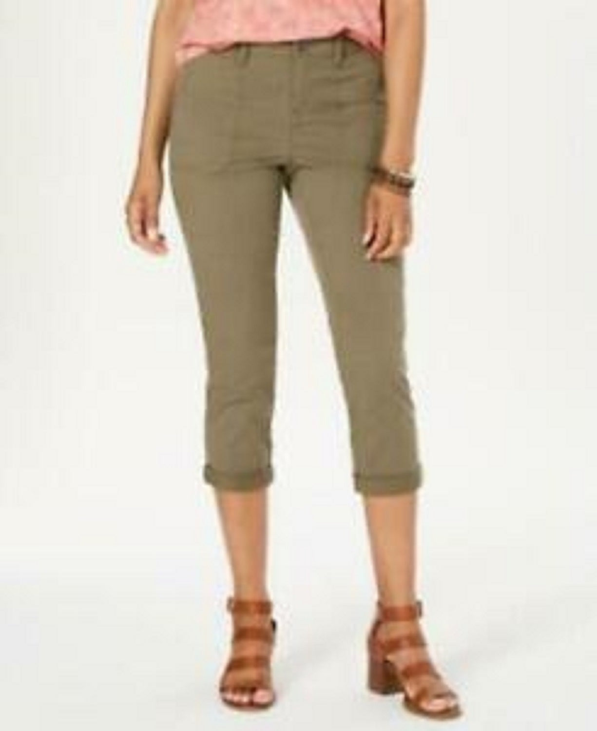 Calça Capri Feminina Petite Utility Pocket Verde Tamanho 6P da Style &amp; Co