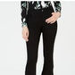 Calça jeans feminina INC International Concepts com babados duplos e tornozelo curvo, preta, tamanho 4