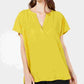 Blusa feminina texturizada com decote em V, tamanho grande, dourada, da Alfani