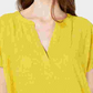 Blusa feminina texturizada com decote em V, tamanho grande, dourada, da Alfani