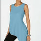 Blusa feminina Alfani com bainha assimétrica, azul, tamanho pequeno e pequeno