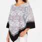 Blusa poncho estampada feminina Alfani, tamanho azul marinho, pequena e média