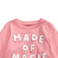 Camiseta infantil de algodão manga comprida com peplum e bainha rosa tamanho 3T First Impressions