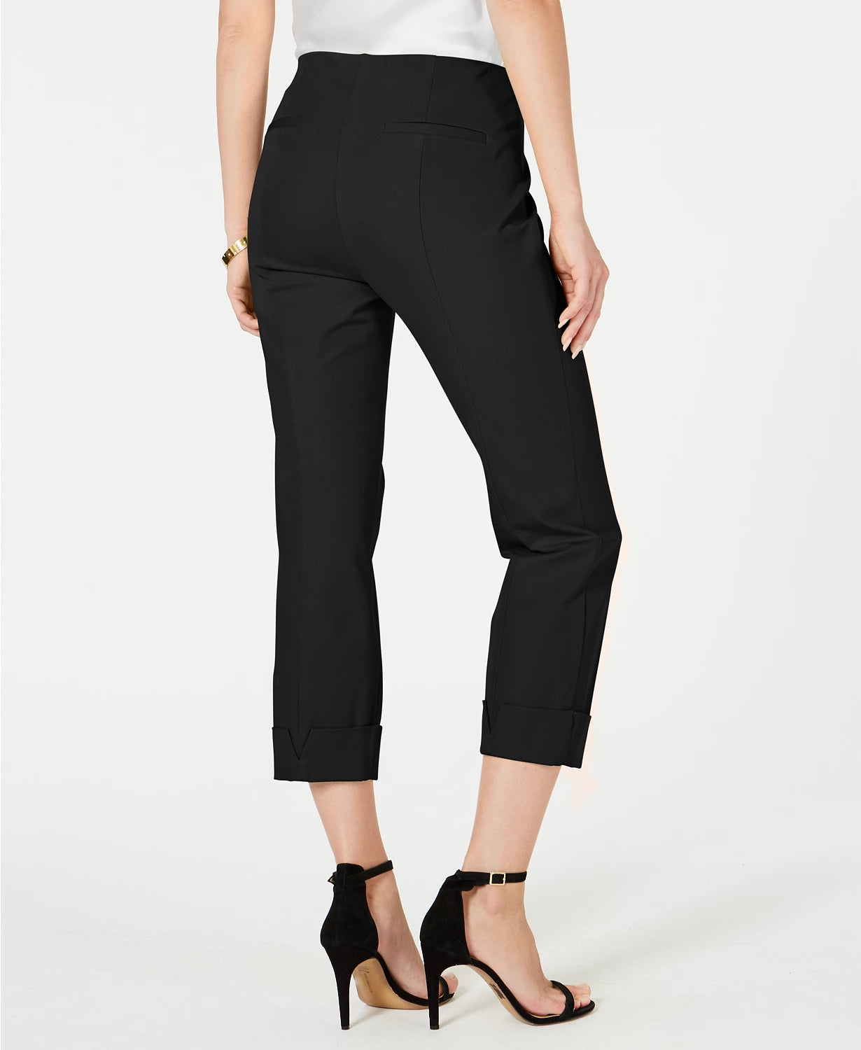 Calça Alfani Feminina Cuffed Hem Ankle Preta Tamanho 8 Petite