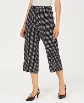 Calça culotte estampada feminina Alfani preta tamanho XXG