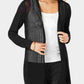 Cardigan feminino Charter Club com abertura em renda, preto, tamanho grande