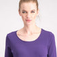 Karen Scott Blusa de algodão com decote redondo feminina, roxa, tamanho pequeno