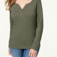 Karen Scott Top Henley de Algodão Feminino Verde Tamanho P
