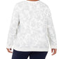 Moletom feminino estampado plus size Karen Scott, branco, tamanho 0X