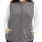 Colete esportivo feminino Karen Scott com zíper Zeroproof Fleece, cor carvão, tamanho médio