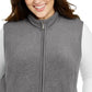 Colete esportivo feminino Karen Scott com zíper Zeroproof Fleece, cor carvão, tamanho médio