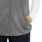 Colete esportivo feminino Karen Scott com zíper Zeroproof Fleece, cor carvão, tamanho médio
