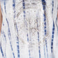 Blusa feminina estilo tie-dye sem mangas com decote redondo, azul, tamanho médio