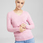 Suéter de cashmere puro com decote em V feminino Charter Club, tamanhos regular e pequeno, rosa, tamanho pequeno