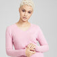 Suéter de cashmere puro com decote em V feminino Charter Club, tamanhos regular e pequeno, rosa, tamanho pequeno