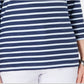 Blusa estampada feminina Karen Scott, manga três quartos, azul, tamanho grande