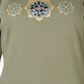 Karen Scott Blusa de algodão com strass feminina, verde, tamanho pequeno