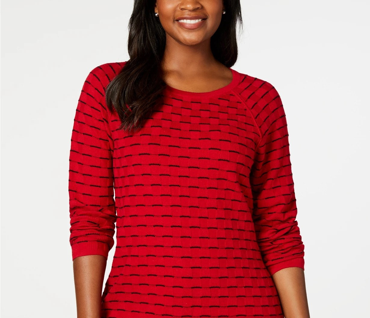 Suéter texturizado feminino Karen Scott, preto, tamanho pequeno