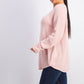 Suéter feminino Karen Scott com bainha curva, rosa, tamanho pequeno