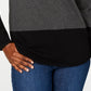 Karen Scott Suéter Feminino Colorblocked Cinza Tamanho X-G