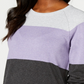 Karen Scott Suéter Feminino Colorido Bloqueado Roxo Tamanho XX-G