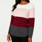 Karen Scott Suéter Feminino Colorblocked Vermelho Tamanho Médio