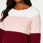 Karen Scott Suéter Feminino Colorblocked Vermelho Tamanho Médio