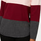 Karen Scott Suéter Feminino Colorblocked Vermelho Tamanho Médio