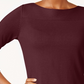 Karen Scott Blusa feminina de algodão com decote canoa, vermelha, tamanho X-S