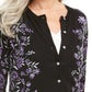 Karen Scott Cardigan Feminino com Estampa Floral e Botões Roxo Tamanho Médio