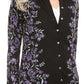 Karen Scott Cardigan feminino com estampa de tapeçaria, roxo, tamanho pequeno