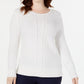 Suéter de tricô feminino Karen Scott, branco, tamanho XX-G