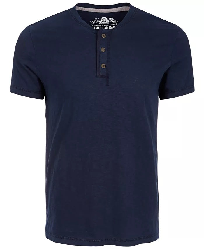 American Rag Men's Heathered Henley Navy Tamanho X-Large