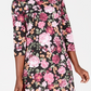 Vestido estampado feminino Karen Scott com decote redondo, preto, tamanho pequeno médio