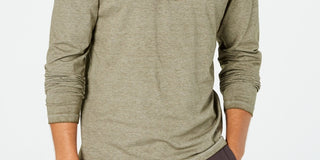 American Rag Masculino Heathered Henley Verde Tamanho Pequeno