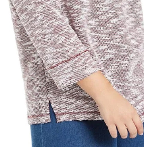 Moletom esportivo feminino Karen Scott mesclado vermelho tamanho grande