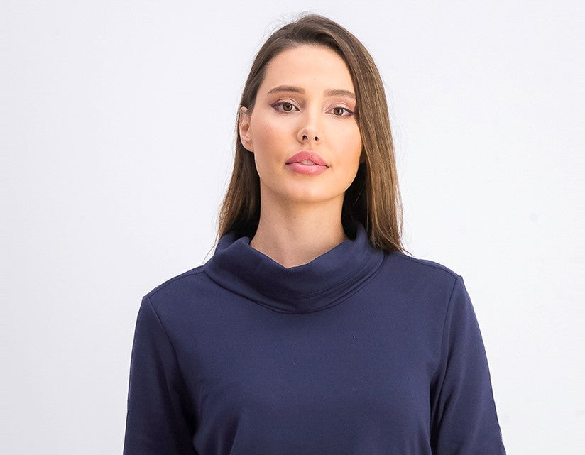 Karen Scott Top esportivo feminino com decote careca, azul, tamanho extragrande
