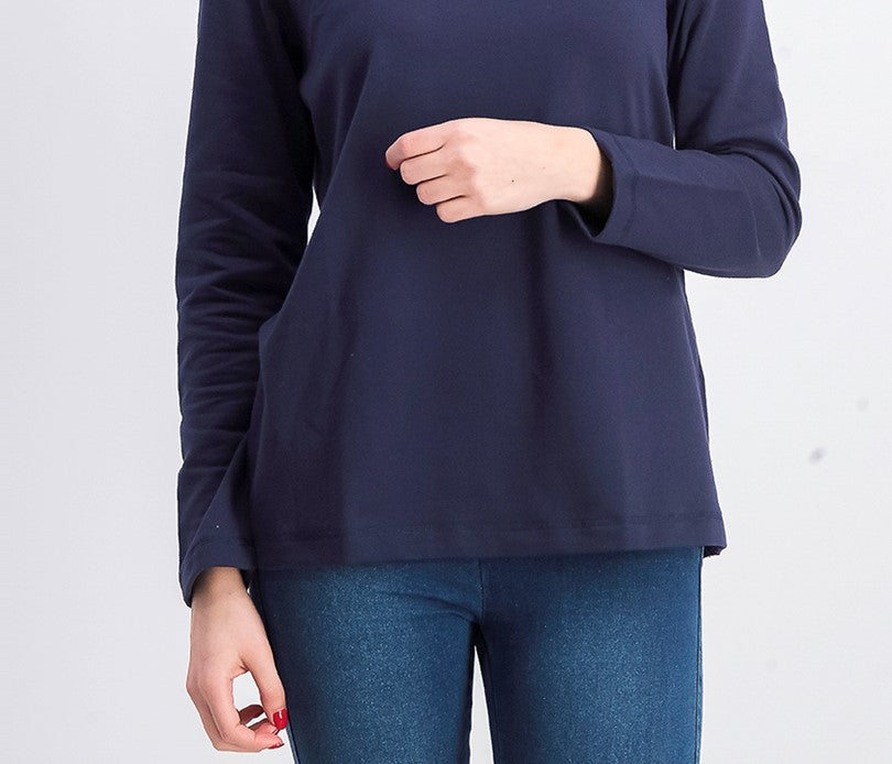 Karen Scott Top esportivo feminino com decote careca, azul, tamanho extragrande