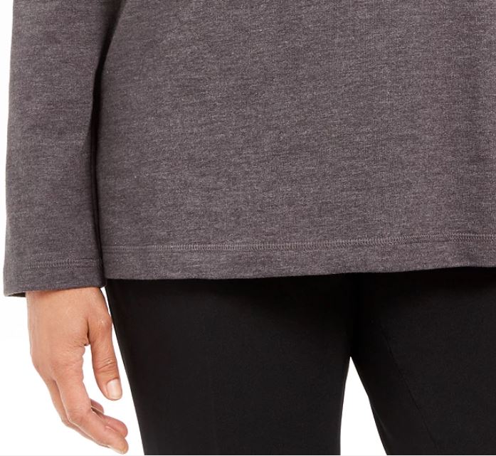 Karen Scott Sport Top Feminino Gola Redonda Cinza Escuro Tamanho P