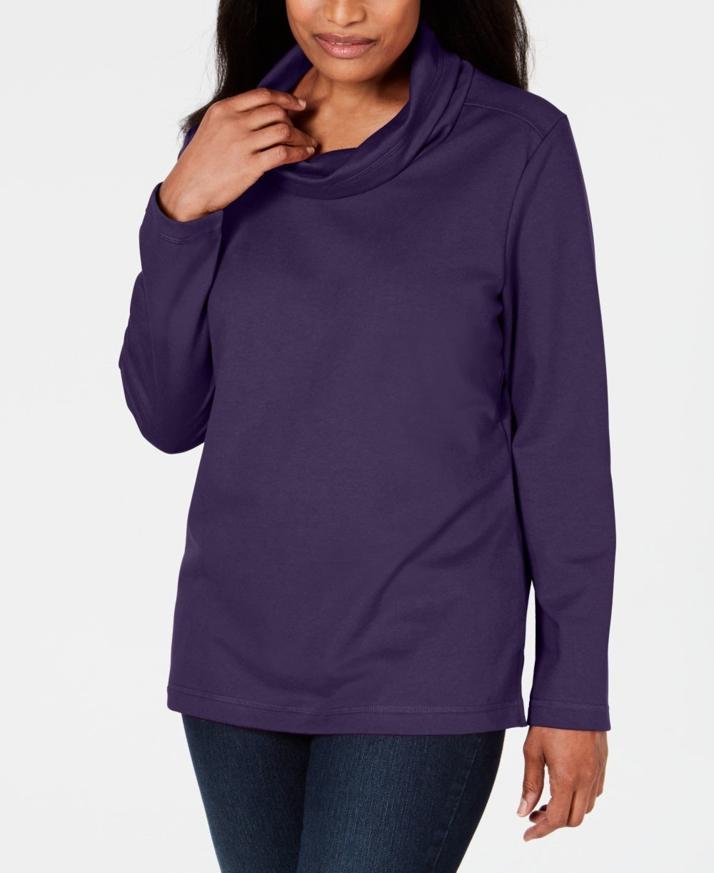 Karen Scott Top esportivo feminino com decote careca, roxo, tamanho extrapequeno