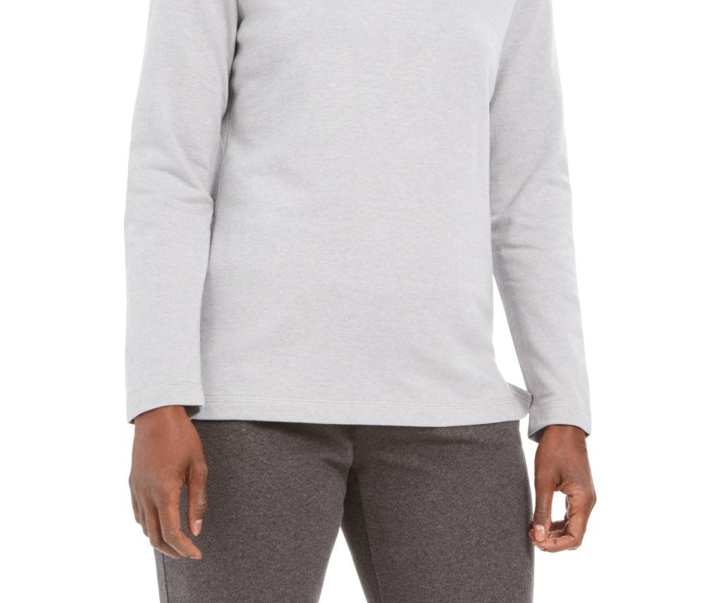 Karen Scott Top feminino com decote canoa pequeno, cinza, tamanho P