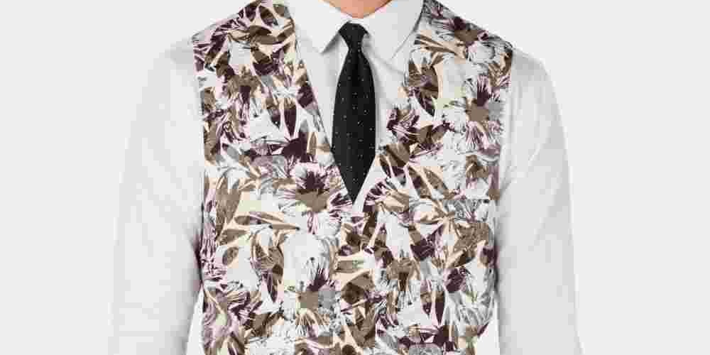 INC International Concepts Colete masculino slim fit botânico bege tamanho XXX-G
