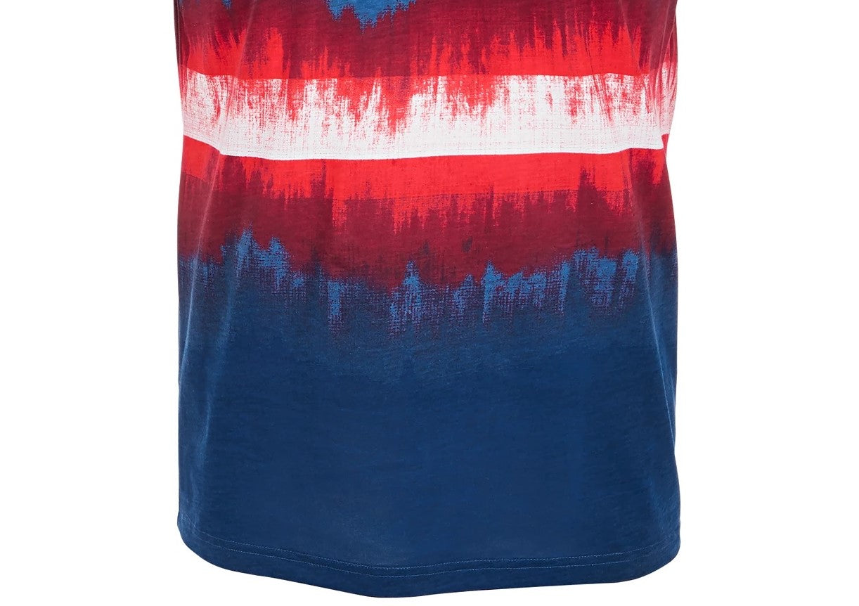 Camiseta masculina American Rag Colorblocked Dip Dyed Azul Tamanho Médio