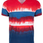 Camiseta masculina American Rag Colorblocked Dip Dyed Azul Tamanho X-G